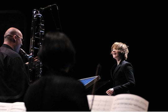 Susanna Mälkki, & Alain Billard beim Festival Musica 2009 in Strasbourg- Foto: © Aymeric Warmé-Janville