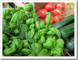 Basilikum und Tomaten