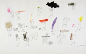 Steinberg_Parade_01 Saul STEINBERG, Parade, 1952, technique mixte sur papier, 36 x 57,5 cm. Collection M. et Mme Niemann  © The Saul Steinberg Foundation/ARS, ADAGP Paris 2009 © Musées de la Ville de Strasbourg/ Mathieu Bertola